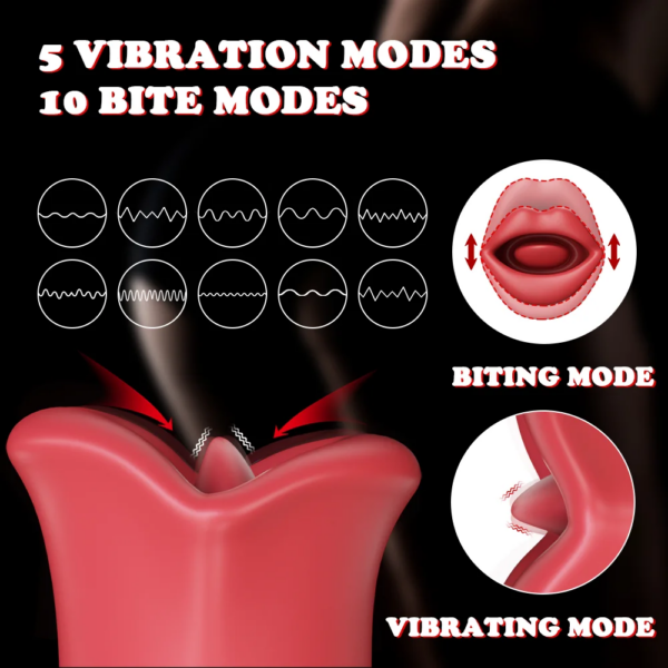 10 Bite Modes Nipple Clit Sucker Vibrator for Women Tongue Licking Sucking Stimulator Masturbator Vagina Sex Toys for Adult