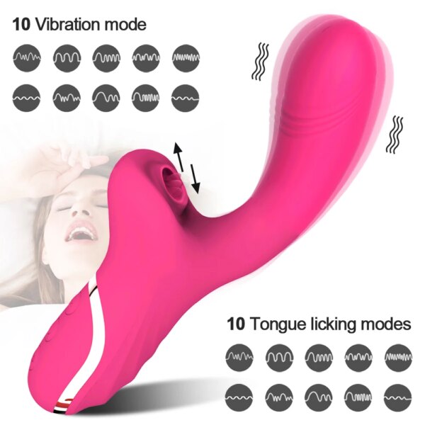 Powerful Clitoral Sucking Dildo Vibrator Female For Women Tongue Licking Sucker Clitoris Stimulator Sex Toys Goods for Adults 18