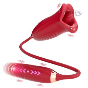 Biting Oral Mouth Thrusting Telescopic Vibrator for Women Sucking Dildo Tongue G-spot Nipple Clit Anal Stimulation Sex Toys 18
