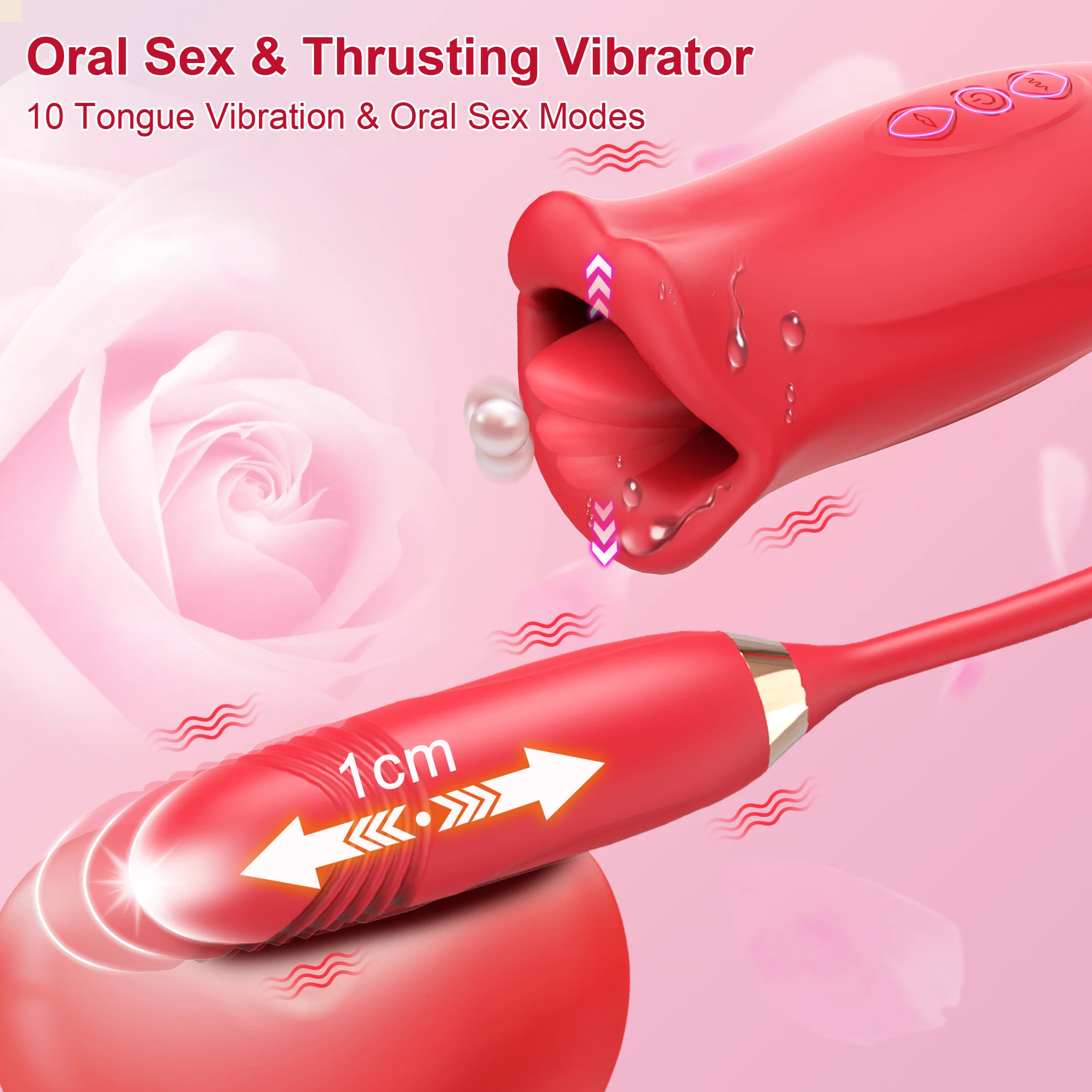 Biting Oral Mouth Thrusting Telescopic Vibrator for Women Sucking Dildo Tongue G-spot Nipple Clit Anal Stimulation Sex Toys 18