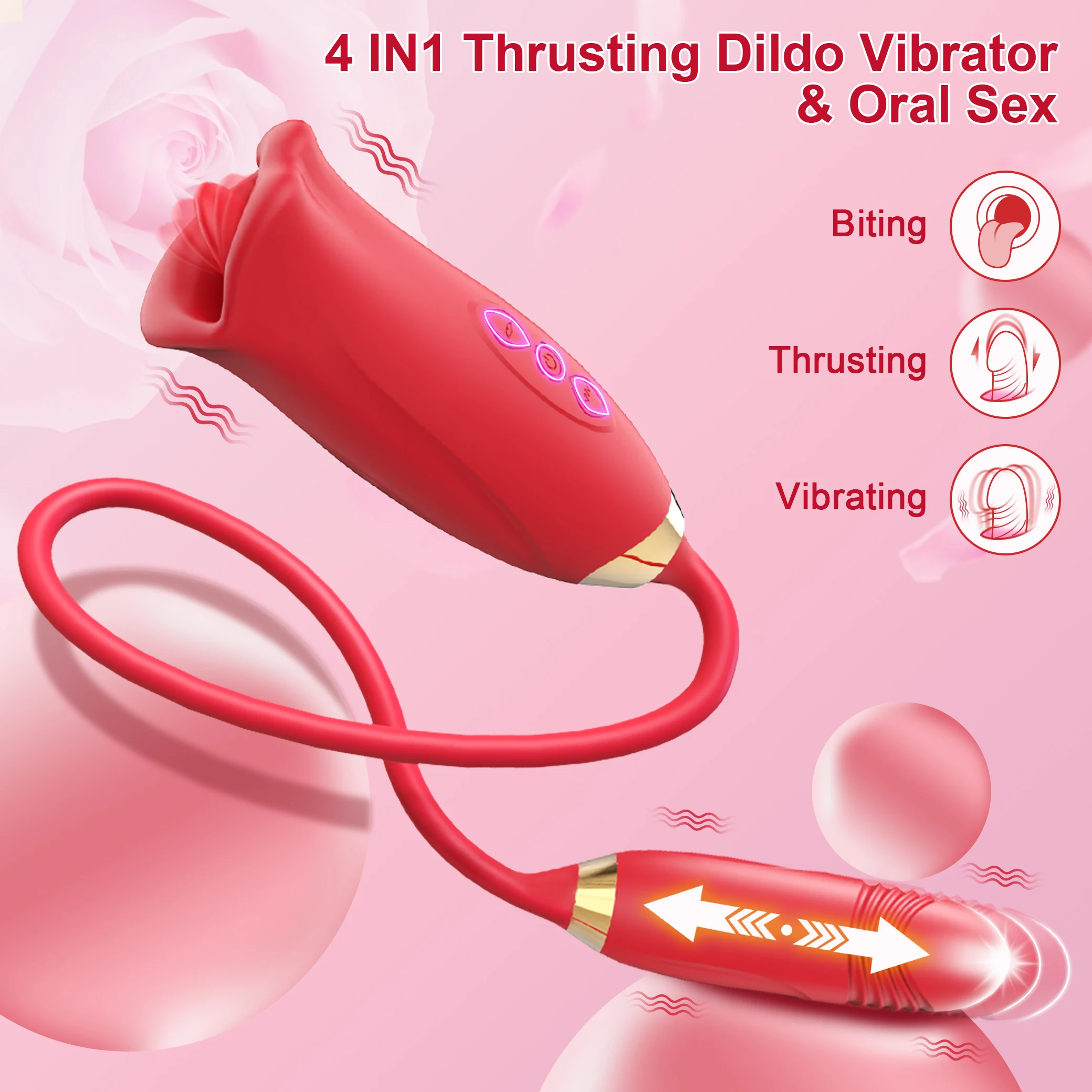 Biting Oral Mouth Thrusting Telescopic Vibrator for Women Sucking Dildo Tongue G-spot Nipple Clit Anal Stimulation Sex Toys 18