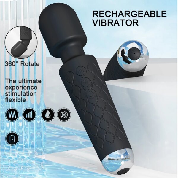 20 Modes Powerful Vibration Mini Vibrator Sex Toys AV Magic Stick Massager Clitoris G-Spot Vibrators For Women Erotic Adults 18+