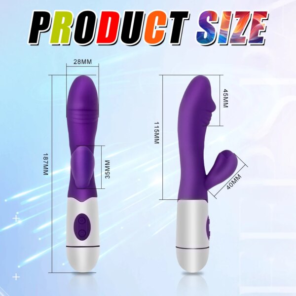 Rabbit Vibrator Sex Toys G Spot For Women Dildo Vibrators Vagina Clitori Massager Dual Vibration AV Stick Safe Sex Adult Product