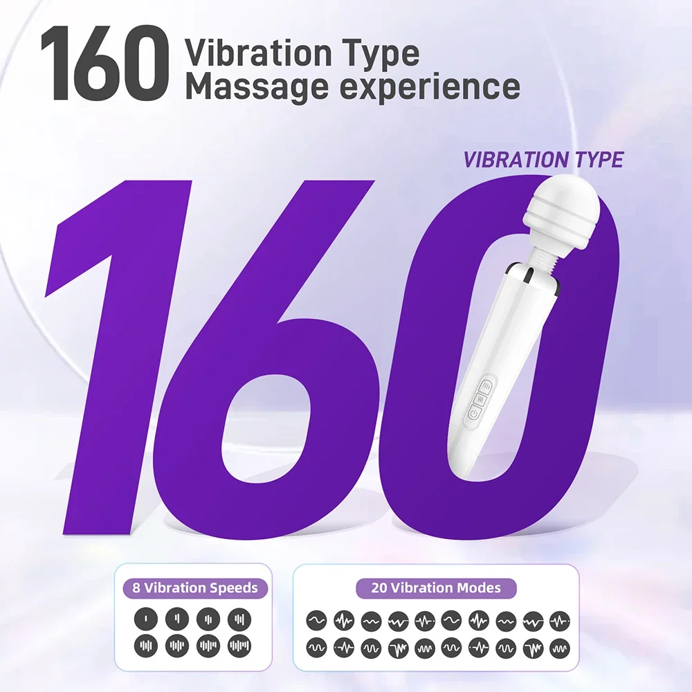Powerful Magic Wand Vibrator for Women Erotic Big AV Stick Female G Spot Massager Clitoris Stimulator Adult Sex Toys for Female