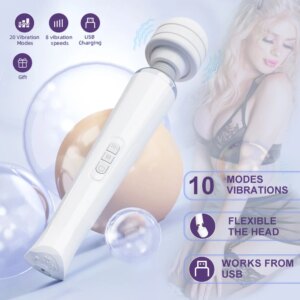 Powerful Magic Wand Vibrator for Women Erotic Big AV Stick Female G Spot Massager Clitoris Stimulator Adult Sex Toys for Female