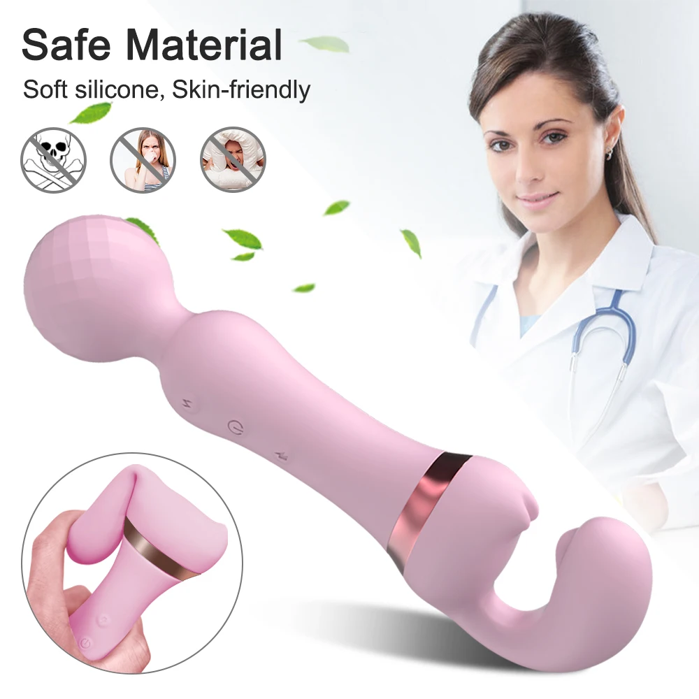 Powerful 2 in 1 AV Vibrator Female Magic Wand Clitoris Stimulator USB Recharge 20 Modes G Spot Massager Sex Toys Dildo for Women Powerful 2 in 1 AV Vibrator Female Magic Wand Clitoris Stimulator USB Recharge 20 Modes G Spot Massager Sex Toys Dildo for Women