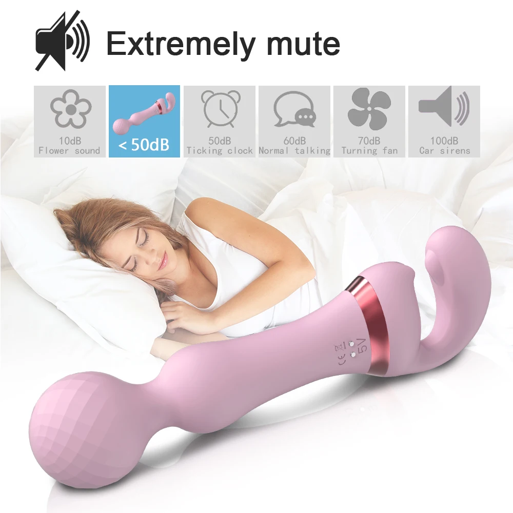 Powerful 2 in 1 AV Vibrator Female Magic Wand Clitoris Stimulator USB Recharge 20 Modes G Spot Massager Sex Toys Dildo for Women Powerful 2 in 1 AV Vibrator Female Magic Wand Clitoris Stimulator USB Recharge 20 Modes G Spot Massager Sex Toys Dildo for Women