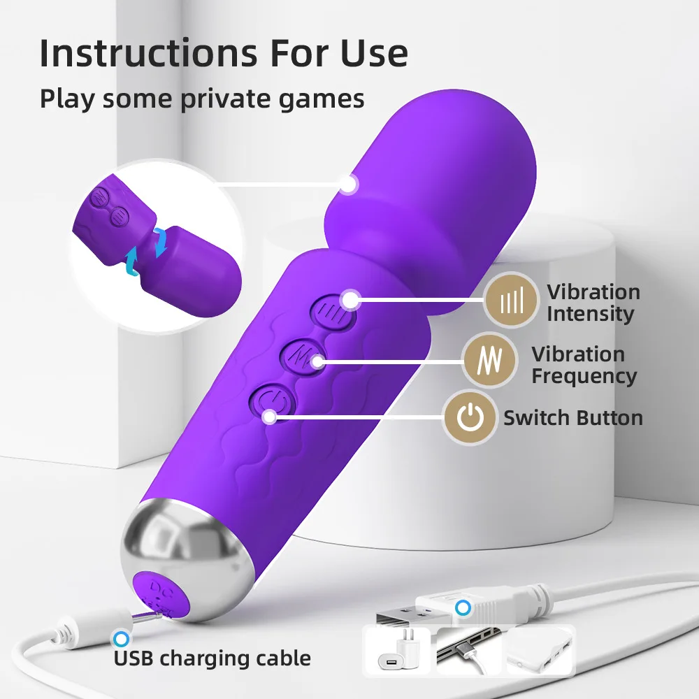 Mini 10 Speed AV Vibrators Magic Wand Vibrators Clitoral Stimulators Vaginal G-spot Massagers Women's Masturbators Sex Toys