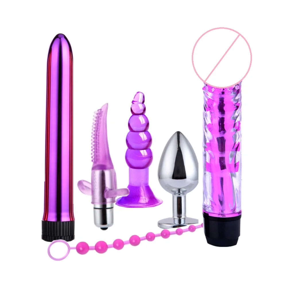 6pcs/set Bullet Anal Plug Silicone Backyard Vibrating Massage Stick Adult Erotic G-spot Orgasm For Men Women Couple Sex Toys