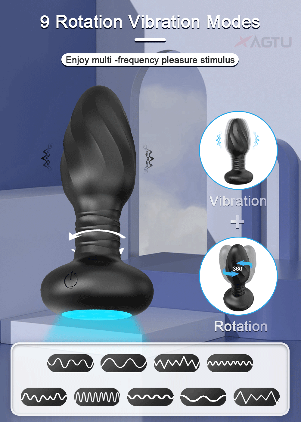 APP Control 360 Rotation Anal Plug for Men Bluetooth Butt Plug Vibrator Prostate Massage Anus Sex Toys Male Masturbation APP Control 360 Rotation Anal Plug for Men Bluetooth Butt Plug Vibrator Prostate Massage Anus Sex Toys Male Masturbation