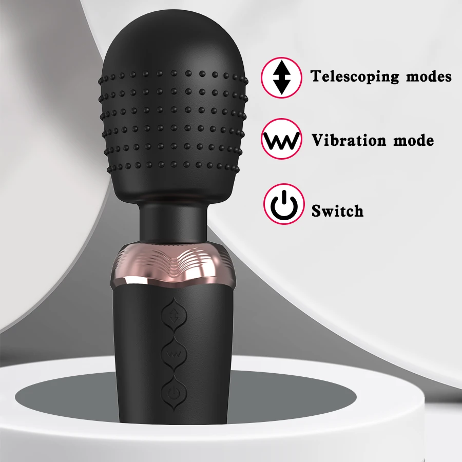 Powerful Thrusting Dildos Vibrator Three motors silicone Telescopic plus vibration large size Wand Massager Sex Toy For Couple