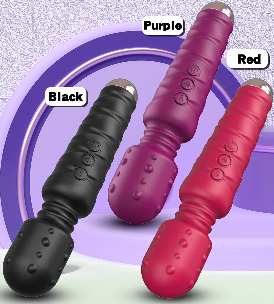 Powerful Thrusting Dildos Vibrator Three motors silicone Telescopic plus vibration large size Wand Massager Sex Toy For Couple