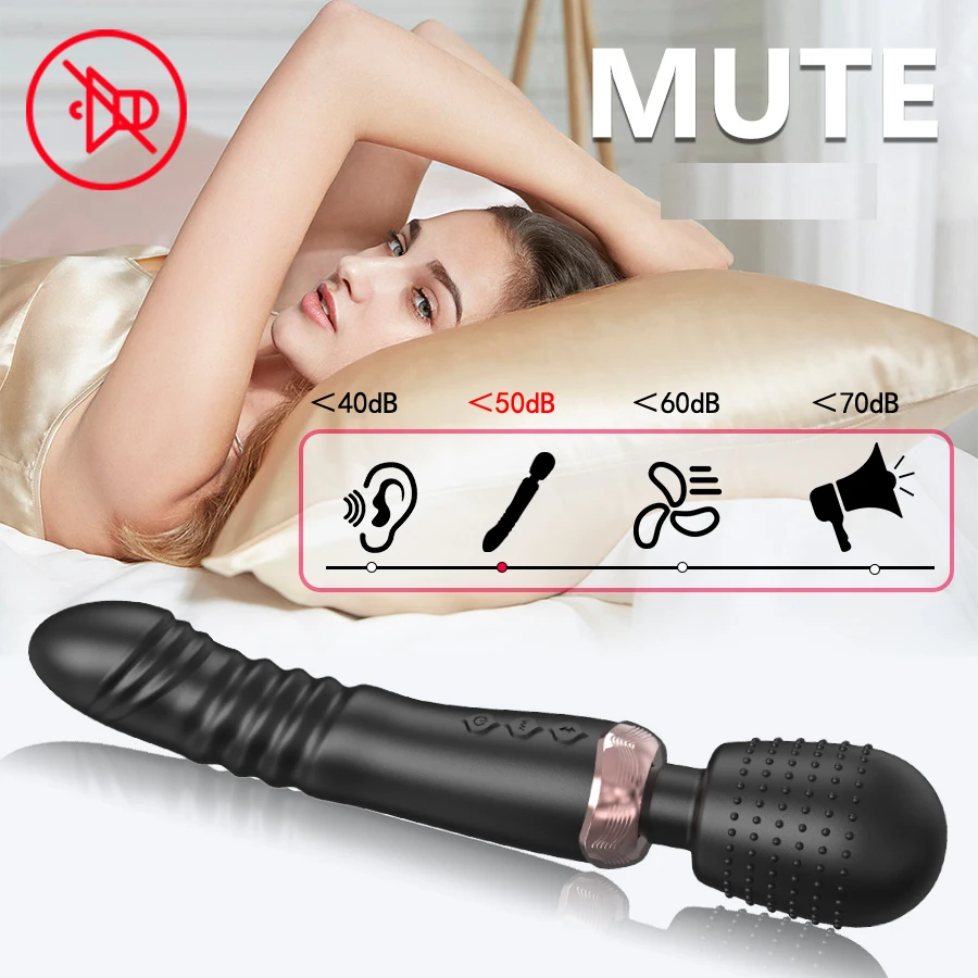 Powerful Thrusting Dildos Vibrator Three motors silicone Telescopic plus vibration large size Wand Massager Sex Toy For Couple