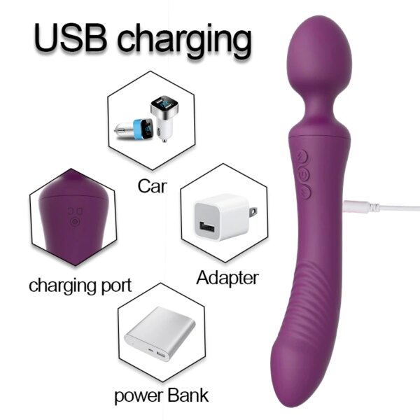 Powerful Dildos Vibrator Dual Motor Wand G-Spot AV Massager Sex Toy For Woman Clitoris Stimulator For Adults Masturbator