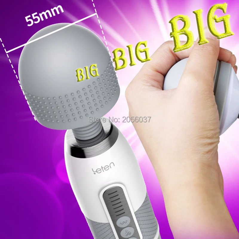 Leten Huge Head Vibrator for Female Masturbation Orgasm, AV Magic Wand Massager Nipple Clitoris Stimulator Sex Toys for Woman