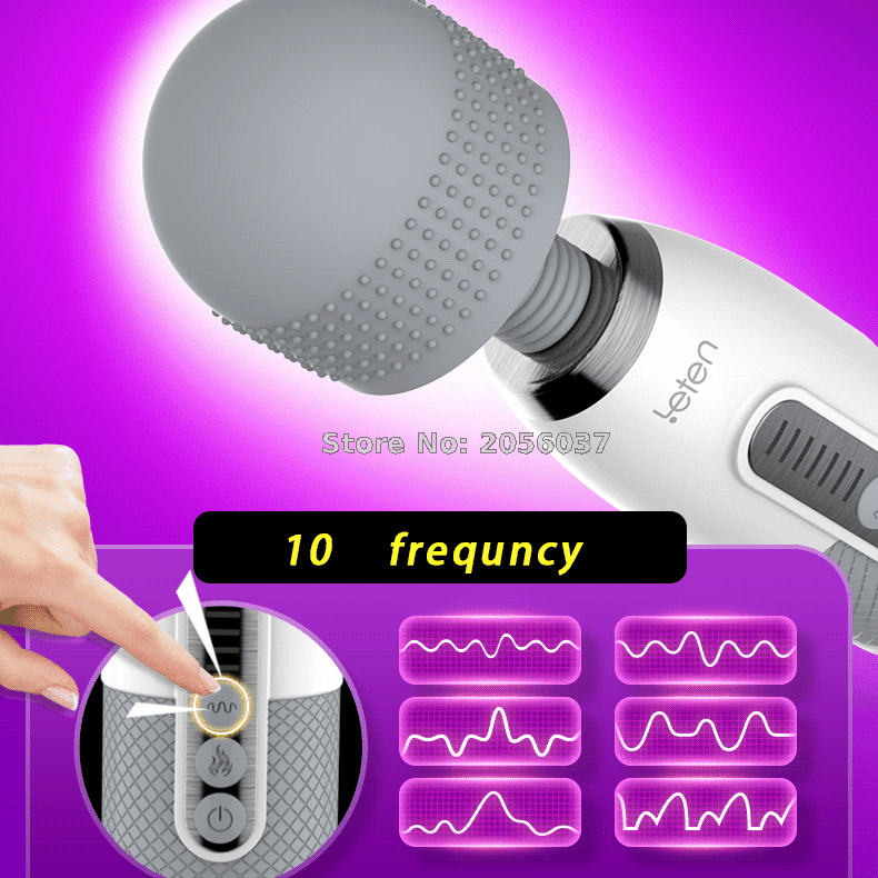 Leten Huge Head Vibrator for Female Masturbation Orgasm, AV Magic Wand Massager Nipple Clitoris Stimulator Sex Toys for Woman