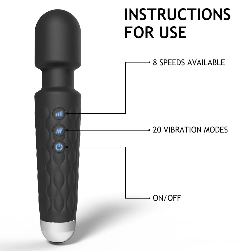 AV Vibrator Wand Sex Toys for Women 20 Powerful Patterns G Spot Clitoris Stimulation Massager Personal Masturbator Erotic Goods