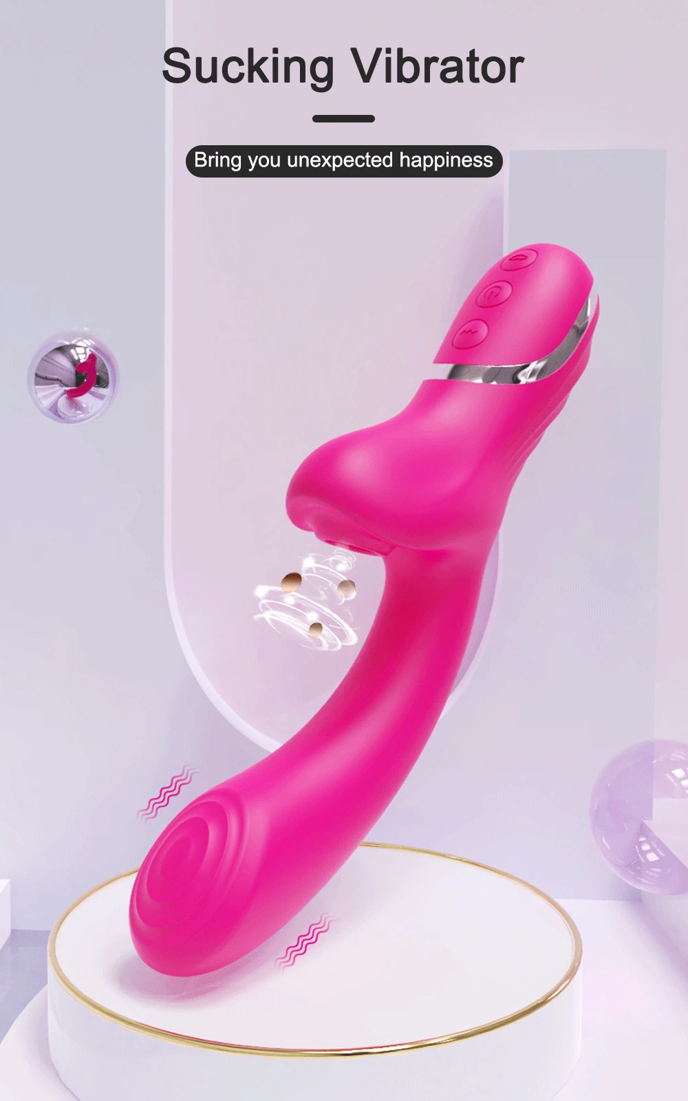 Vibrator for Women 2 In 1 Clitoris Sucking Stimulator G-Spot Powerful Vibro Dildo Wand Female Clit Sucker Adult Goods Sex Toys