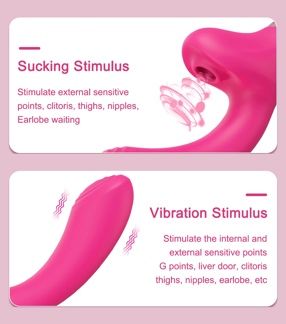 Vibrator for Women 2 In 1 Clitoris Sucking Stimulator G-Spot Powerful Vibro Dildo Wand Female Clit Sucker Adult Goods Sex Toys