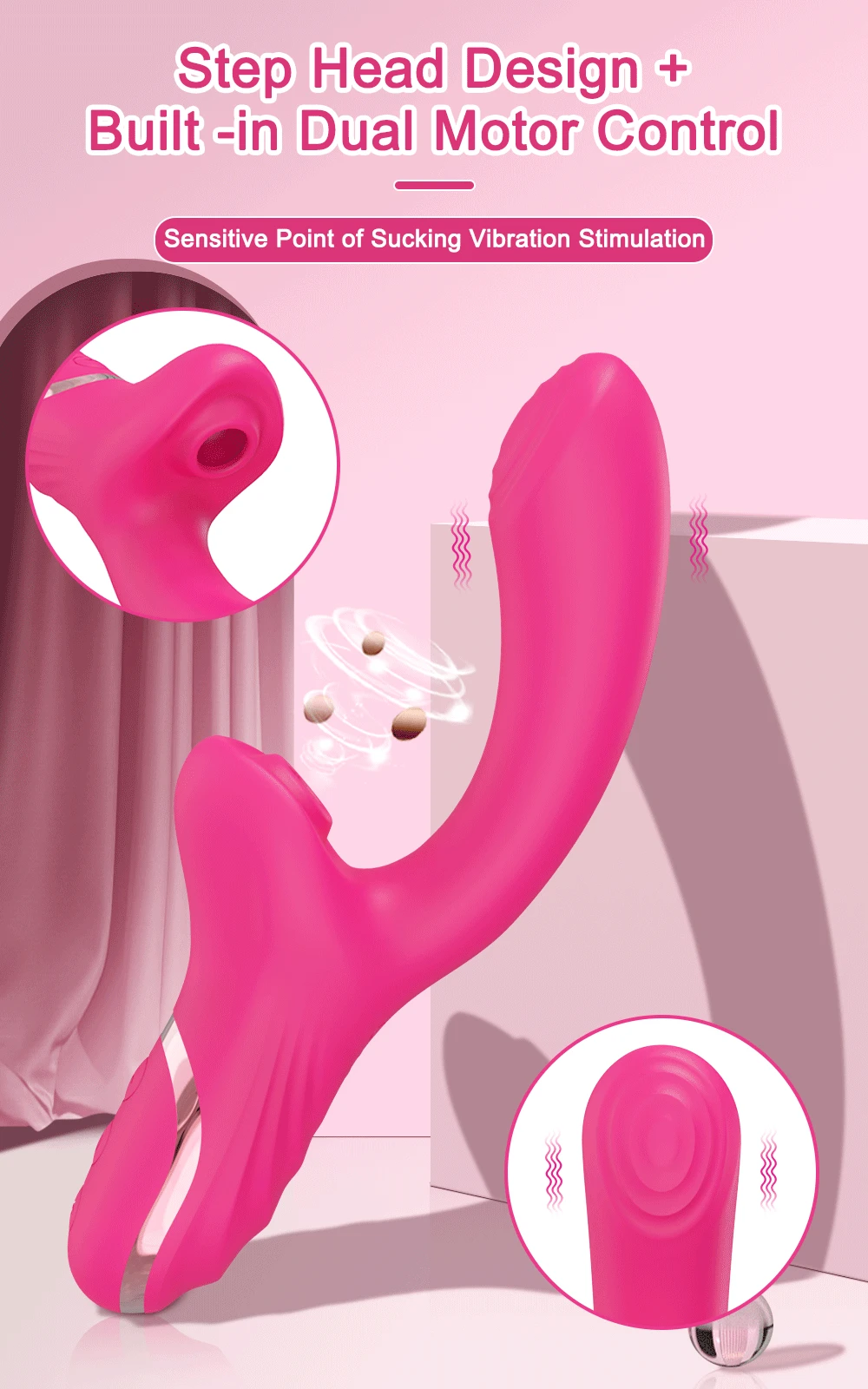 Vibrator for Women 2 In 1 Clitoris Sucking Stimulator G-Spot Powerful Vibro Dildo Wand Female Clit Sucker Adult Goods Sex Toys