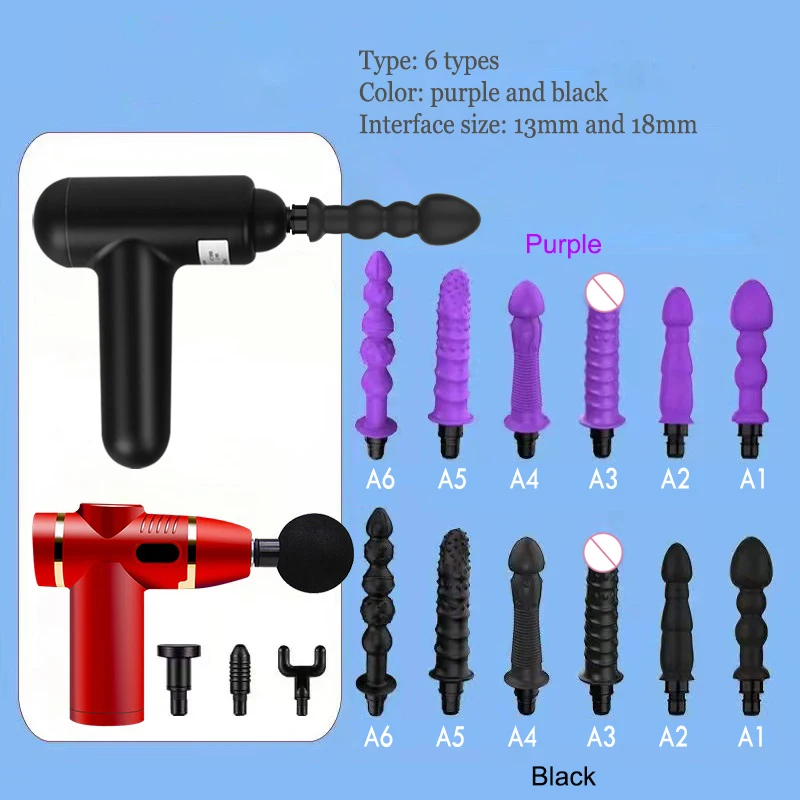 Massage Gun Heads vibration dildo penis sex adult toys silicone head VIBRAT for Fascia gun percussion Vibrators for Female Man