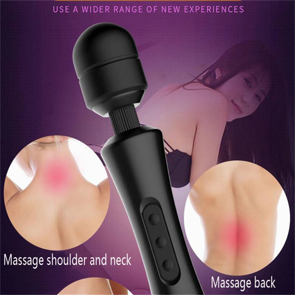 20 Modes Frequency 8 Speeds Body Vibrator Powerful magic wand AV massage sex products USB rechargeable Sex Toys for women ST090