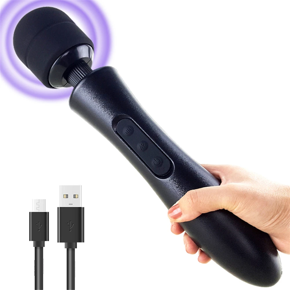 20 Modes Frequency 8 Speeds Body Vibrator Powerful magic wand AV massage sex products USB rechargeable Sex Toys for women ST090