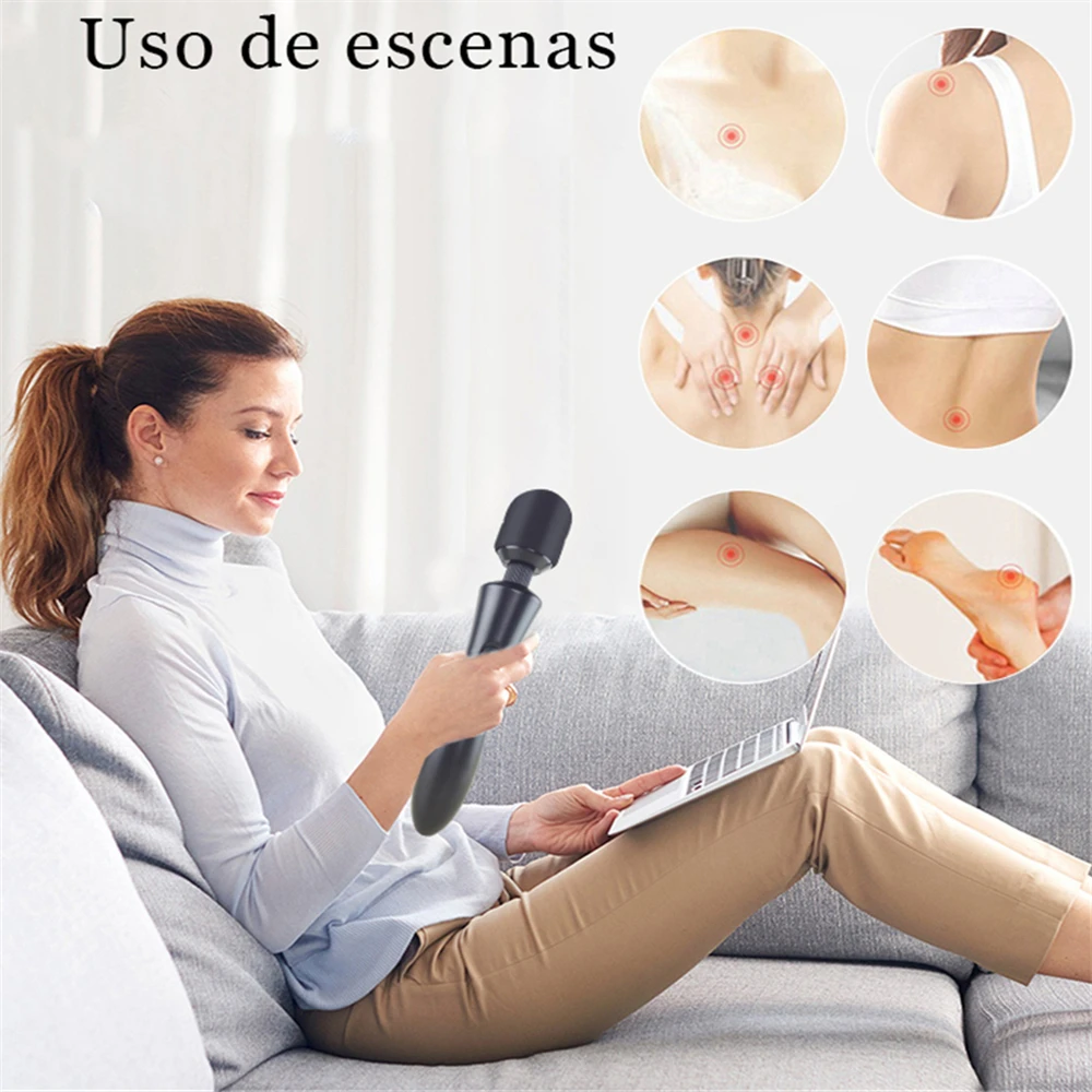 20 Modes Frequency 8 Speeds Body Vibrator Powerful magic wand AV massage sex products USB rechargeable Sex Toys for women ST090