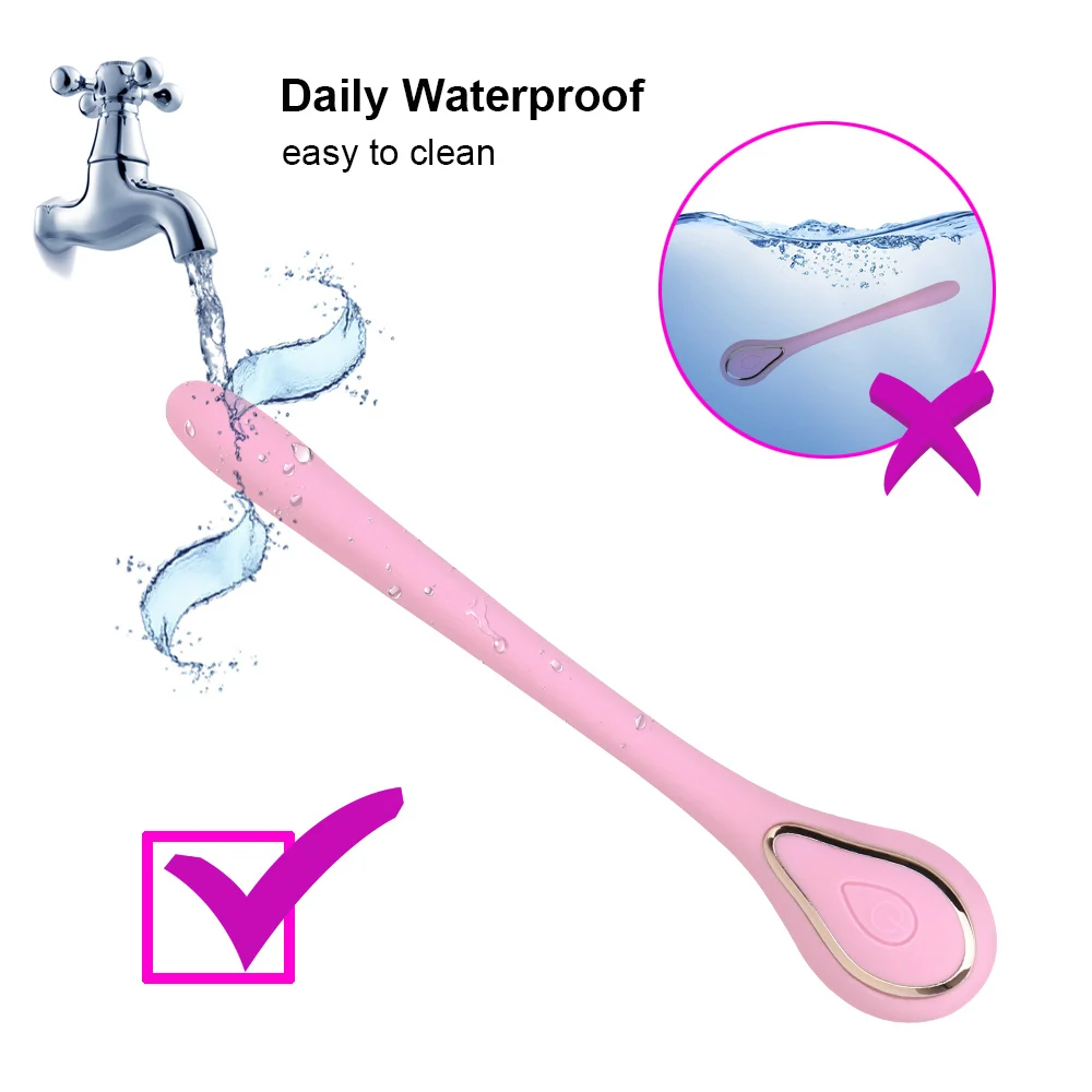 10 Speed Mini Slim Vibrator Wand Clitoris Massage Vagina Stimulation Urethral Stick G-Spot Female Masturbator Erotic Sex Toys