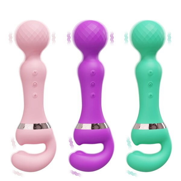 AV Magic Wand Vibrator Adult Toys for Women G-Spot Clitoral Nipple Clitoral Massage Stimulator 2 in 1 AV Vibrator Dildo Sex Shop