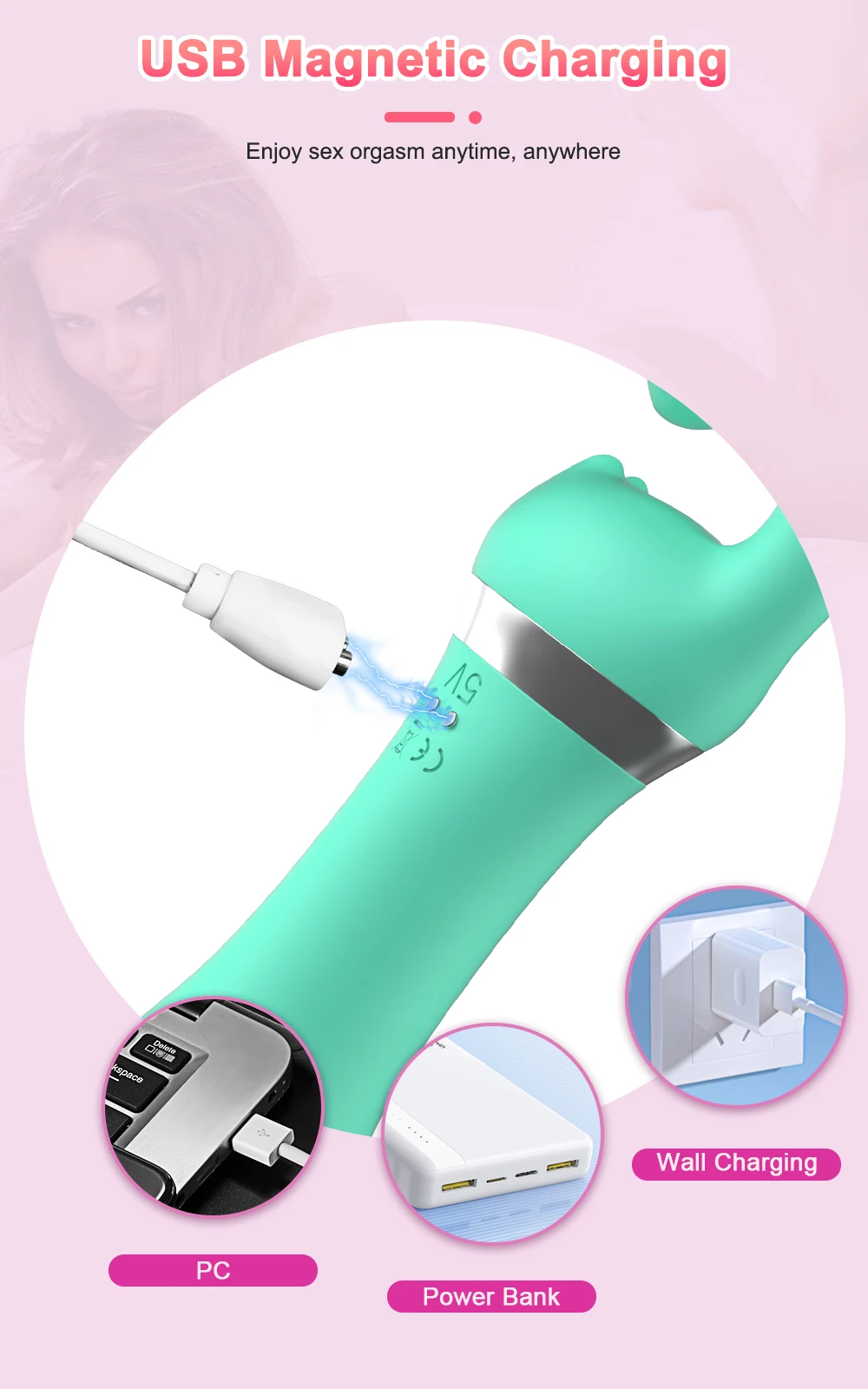 AV Magic Wand Vibrator Adult Toys for Women G-Spot Clitoral Nipple Clitoral Massage Stimulator 2 in 1 AV Vibrator Dildo Sex Shop