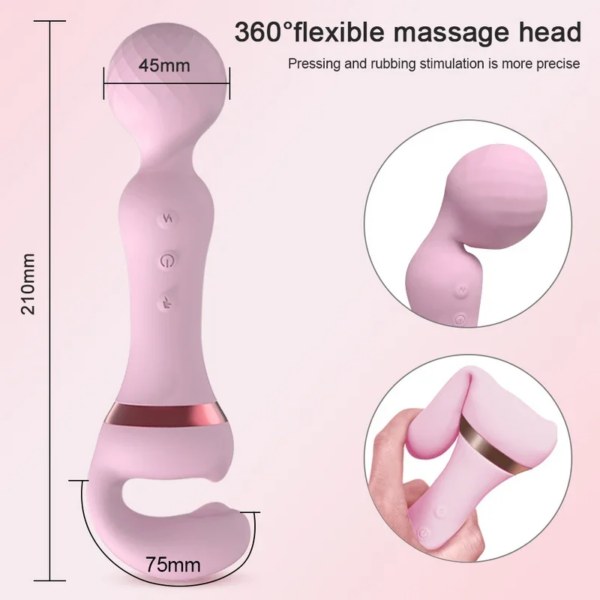 AV Magic Wand Vibrator Adult Toys for Women G-Spot Clitoral Nipple Clitoral Massage Stimulator 2 in 1 AV Vibrator Dildo Sex Shop