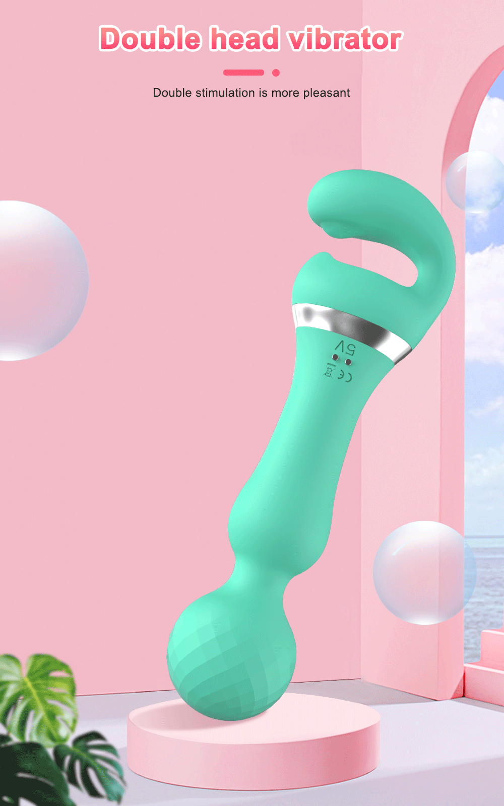 AV Magic Wand Vibrator Adult Toys for Women G-Spot Clitoral Nipple Clitoral Massage Stimulator 2 in 1 AV Vibrator Dildo Sex Shop