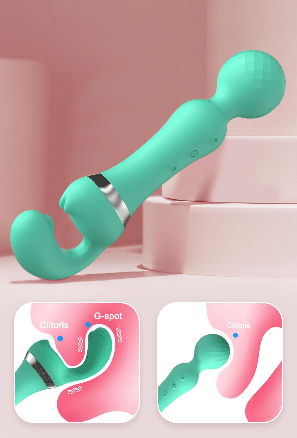 AV Magic Wand Vibrator Adult Toys for Women G-Spot Clitoral Nipple Clitoral Massage Stimulator 2 in 1 AV Vibrator Dildo Sex Shop