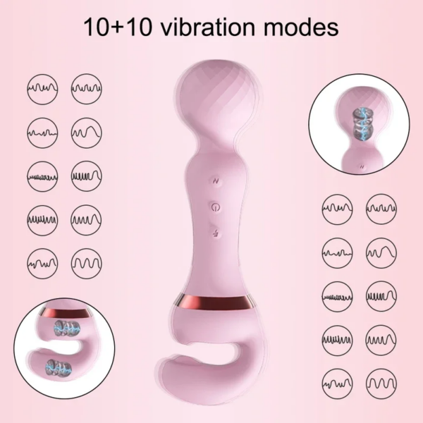 AV Magic Wand Vibrator Adult Toys for Women G-Spot Clitoral Nipple Clitoral Massage Stimulator 2 in 1 AV Vibrator Dildo Sex Shop