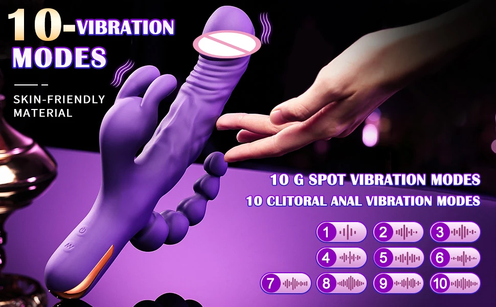 Trident Rabbit Vibrators For Women Clitoris Stimulator 10 Modes Female Vagina Massager Silicone Vibrating Stick Adult Sex Toys
