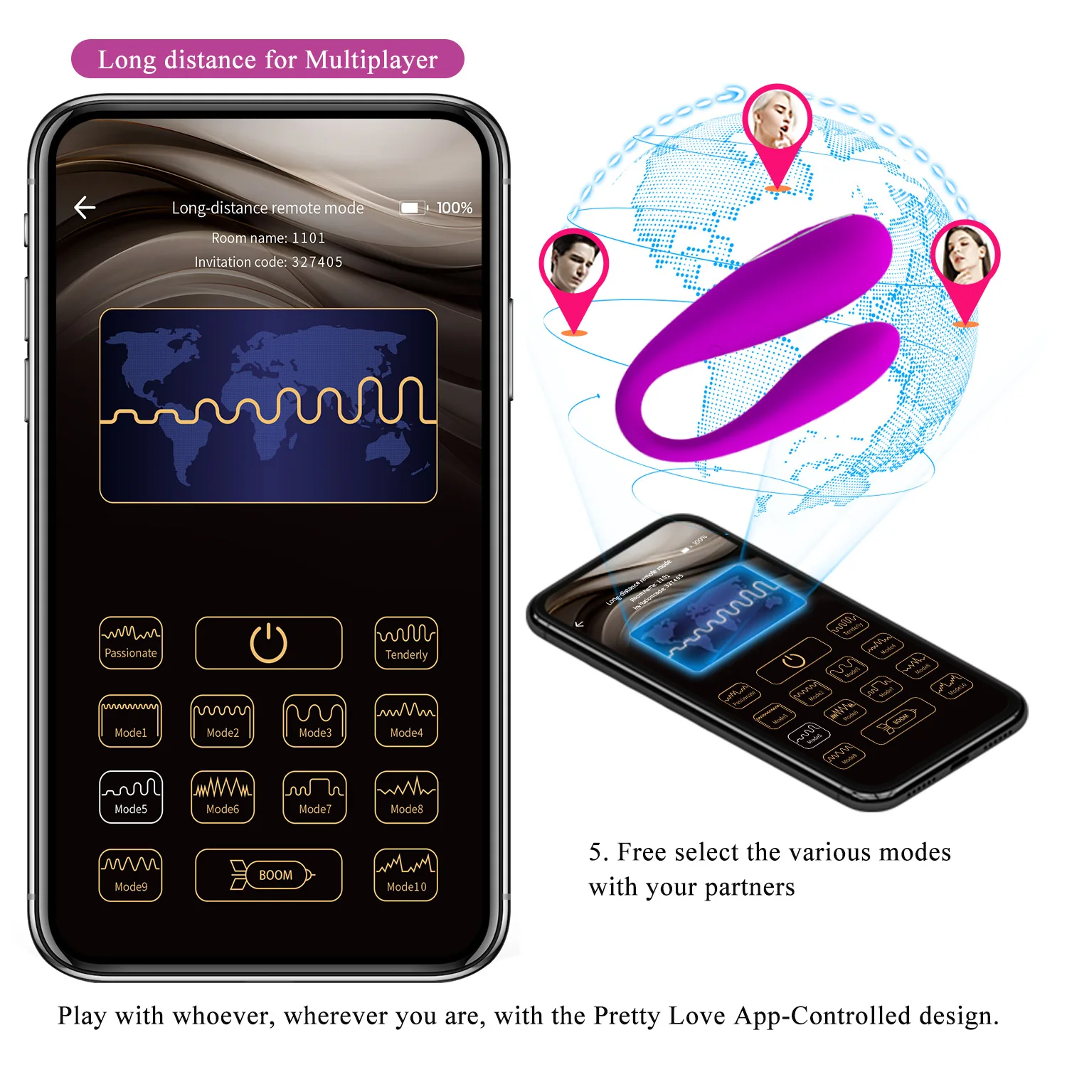 Pretty Love App bluetooth vibrator Silicone Wireless Vibrator We Design Vibe Adult Sex Toy Sex Products for  wowmen  Couple