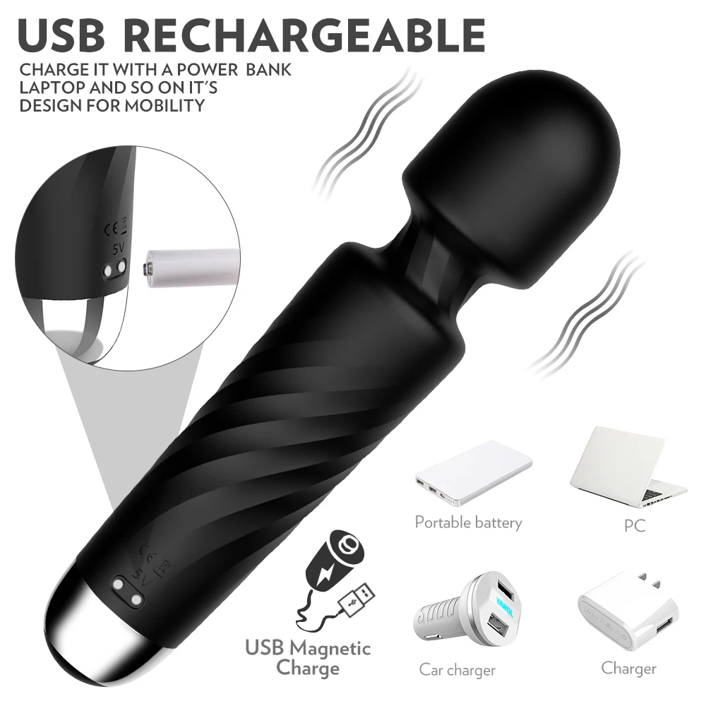  Magic Wand Vibrators for Women Powerful AV Stick Female G Spot Massager Clitoris Stimulator Adult Sex Toys for Adults 18