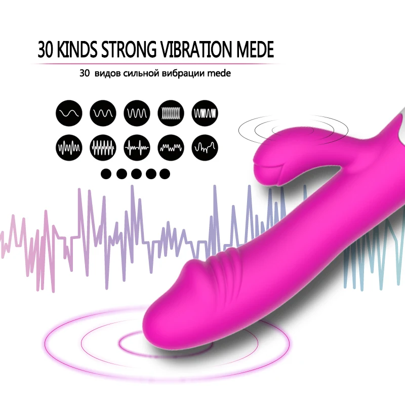 3PCS/SET 30Speed Rechargeable Handheld Silicone Adult Clit Clitoral Clitoris Sex Toy G Spot Dual Motor Rabbit Vibrator for Women