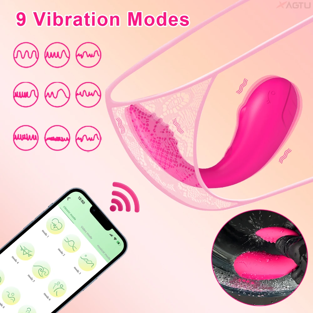 Bluetooth APP Control Vibrator for Women Wireless Dildo Clitoris G Spot Massager Wear Vibrating Egg Panties Sex Toys for Adults