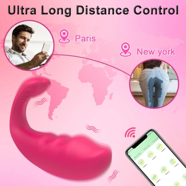 Bluetooth APP Control Vibrator for Women Wireless Dildo Clitoris G Spot Massager Wear Vibrating Egg Panties Sex Toys for Adults