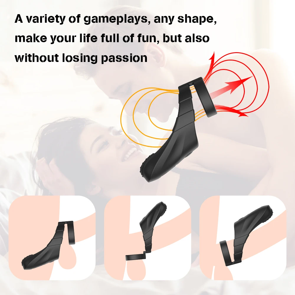 Penis Rings Vibrator for Men 10 Speeds Vibring Delay Ejaculation Double Cock Ring Clitoral Stimulator Sex Toys for Couple