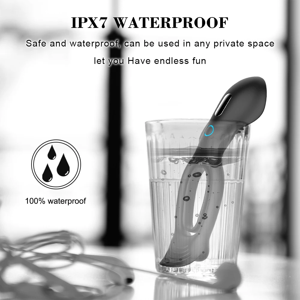 Penis Rings Vibrator for Men 10 Speeds Vibring Delay Ejaculation Double Cock Ring Clitoral Stimulator Sex Toys for Couple