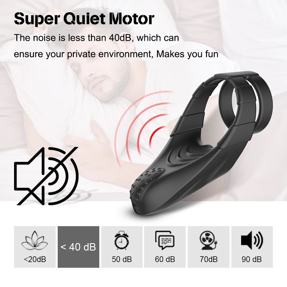 Penis Rings Vibrator for Men 10 Speeds Vibring Delay Ejaculation Double Cock Ring Clitoral Stimulator Sex Toys for Couple