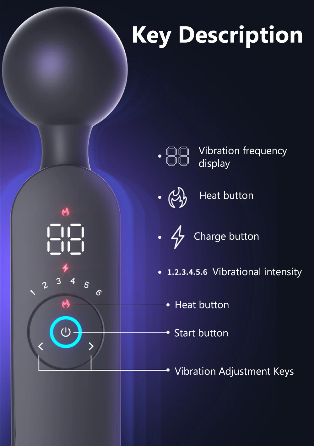 AV Magic Wand Vibrator for Women Clitoris Stimulator Heating Powerful Female Massager Digital Display USB Rechargeable Sex Toy AV Magic Wand Vibrator for Women Clitoris Stimulator Heating Powerful Female Massager Digital Display USB Rechargeable Sex Toy
