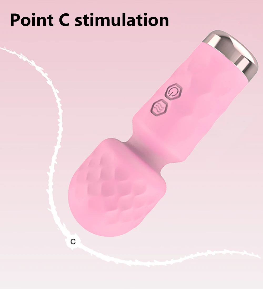 10 Modes Powerful Vibration Mini Vibrator Usb Charging Handheld Body Massager Clitoris G-Spot Vibrators Sex Toy Women AV Wand