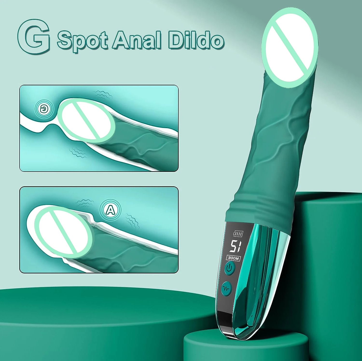 Female lcd display 12powerful vibrator clitoris nipple gspot tease dildo stimulator vagina masturbator sex toys for women couple