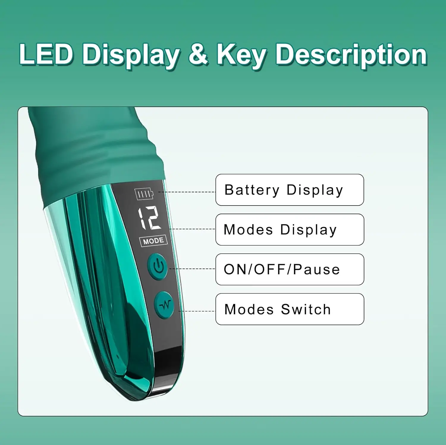 Female lcd display 12powerful vibrator clitoris nipple gspot tease dildo stimulator vagina masturbator sex toys for women couple