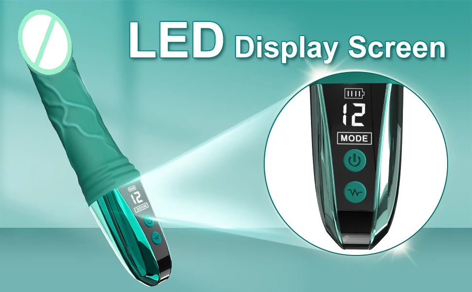 Female lcd display 12powerful vibrator clitoris nipple gspot tease dildo stimulator vagina masturbator sex toys for women couple