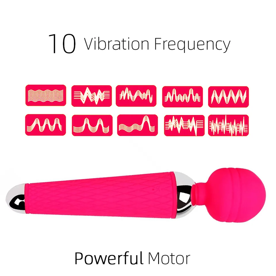 Female USB Recharge Vibrator Massager Magic Wand Powerful G Spot Clitoris Stimulator Vibrating Adult Sex Toys for Women Female USB Recharge Vibrator Massager Magic Wand Powerful G Spot Clitoris Stimulator Vibrating Adult Sex Toys for Women